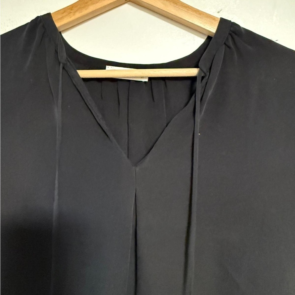 Equipment Femme Black Silk Long Sleeve Tassel Blouse Women’s Size S - Picture 4 of 8